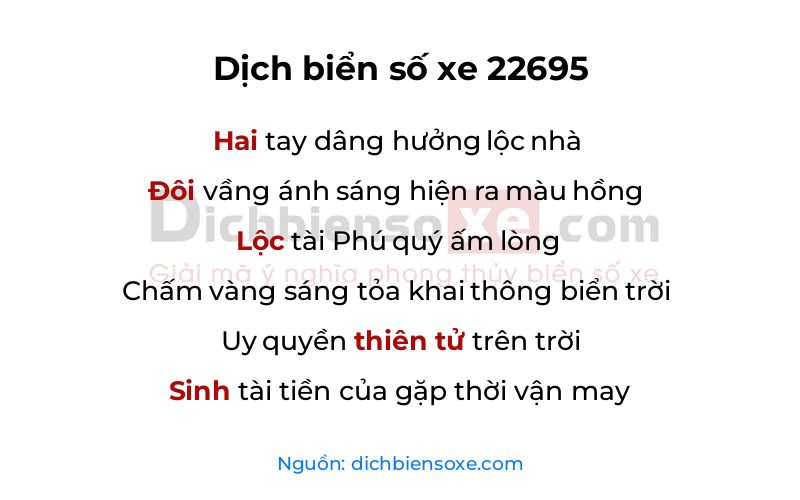 Dịch thơ biển số 22695