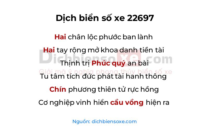Dịch thơ biển số 22697