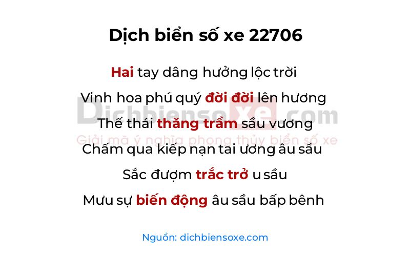Dịch thơ biển số 22706