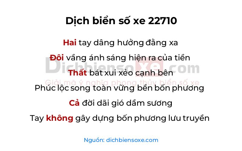 Dịch thơ biển số 22710