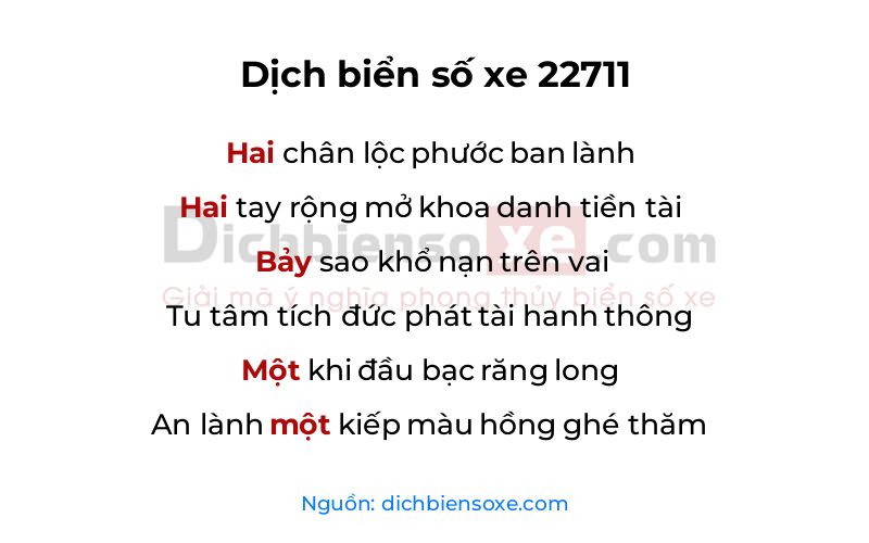 Dịch thơ biển số 22711