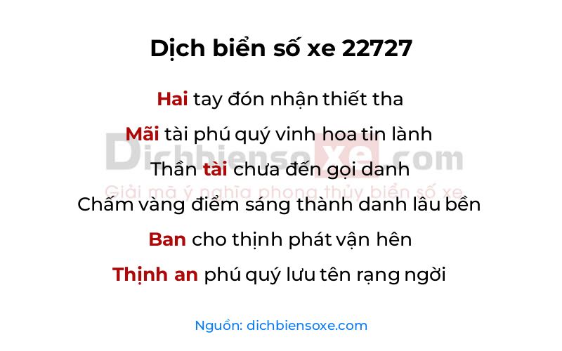 Dịch thơ biển số 22727
