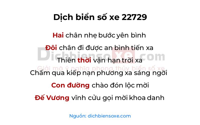 Dịch thơ biển số 22729