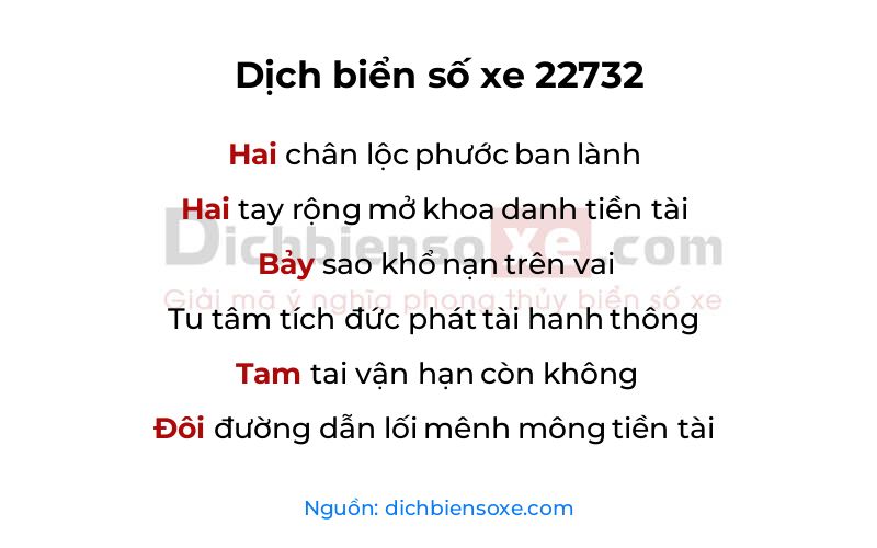 Dịch thơ biển số 22732