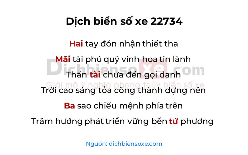 Dịch thơ biển số 22734