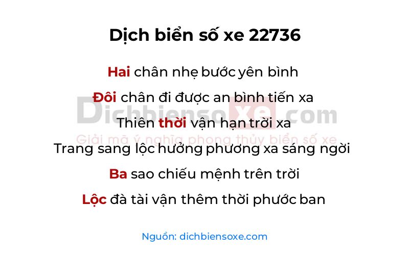 Dịch thơ biển số 22736