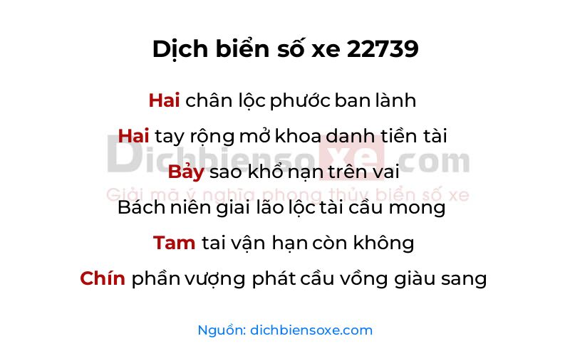 Dịch thơ biển số 22739