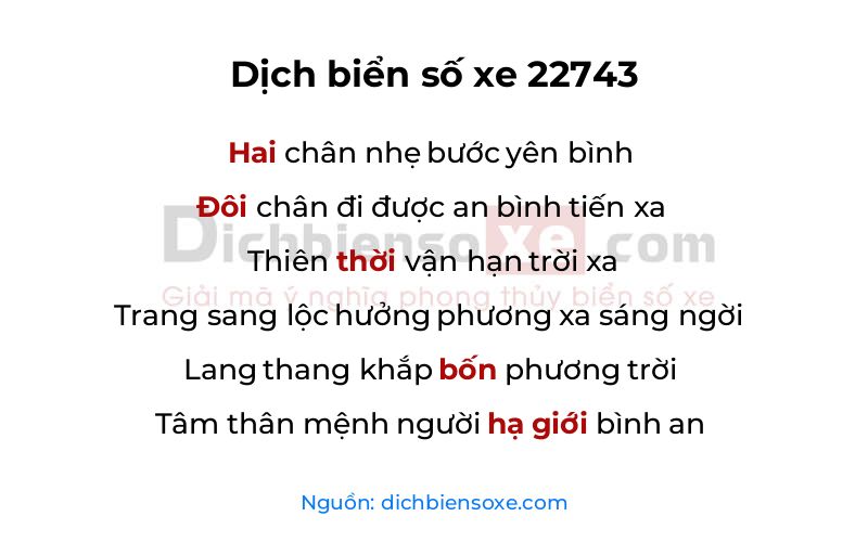 Dịch thơ biển số 22743