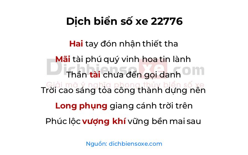 Dịch thơ biển số 22776