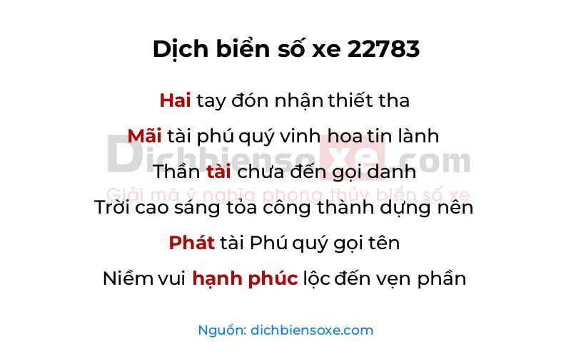 Dịch thơ biển số 22783