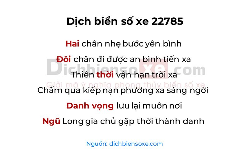 Dịch thơ biển số 22785