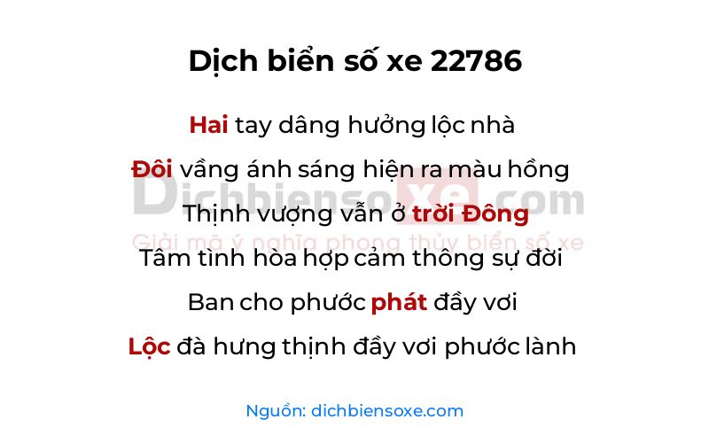 Dịch thơ biển số 22786