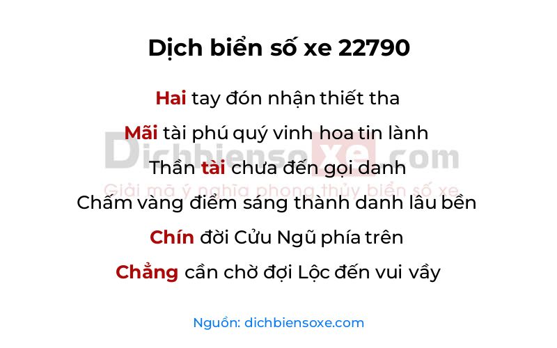 Dịch thơ biển số 22790