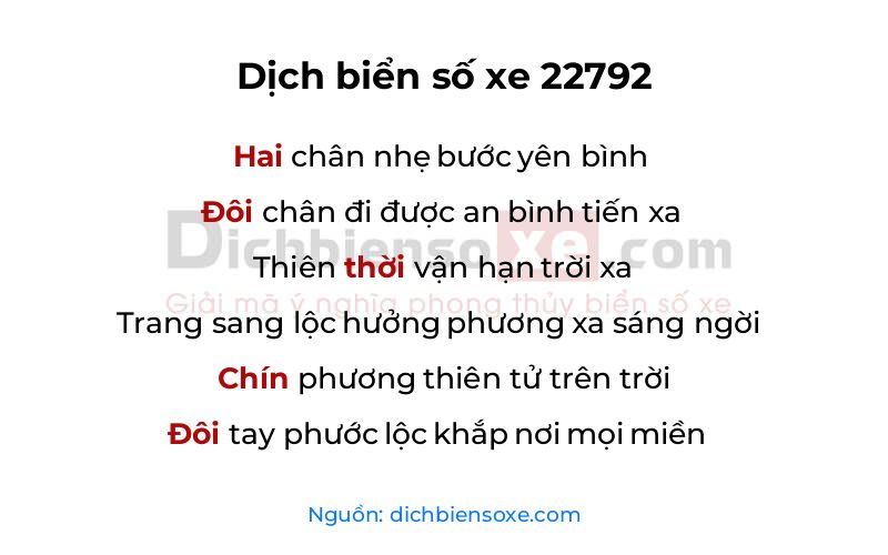 Dịch thơ biển số 22792