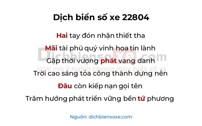 Dịch thơ biển số 22804