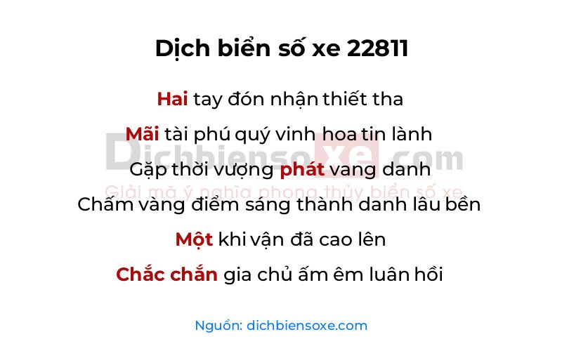 Dịch thơ biển số 22811