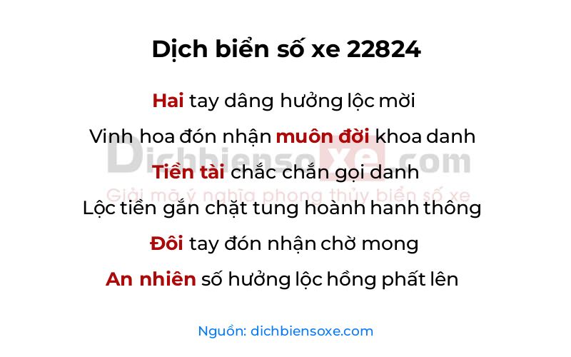 Dịch thơ biển số 22824