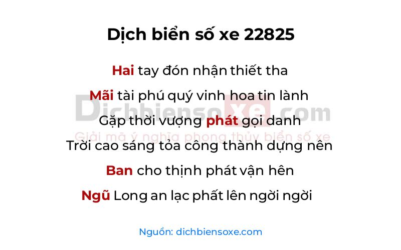 Dịch thơ biển số 22825