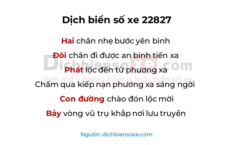 Dịch thơ biển số 22827
