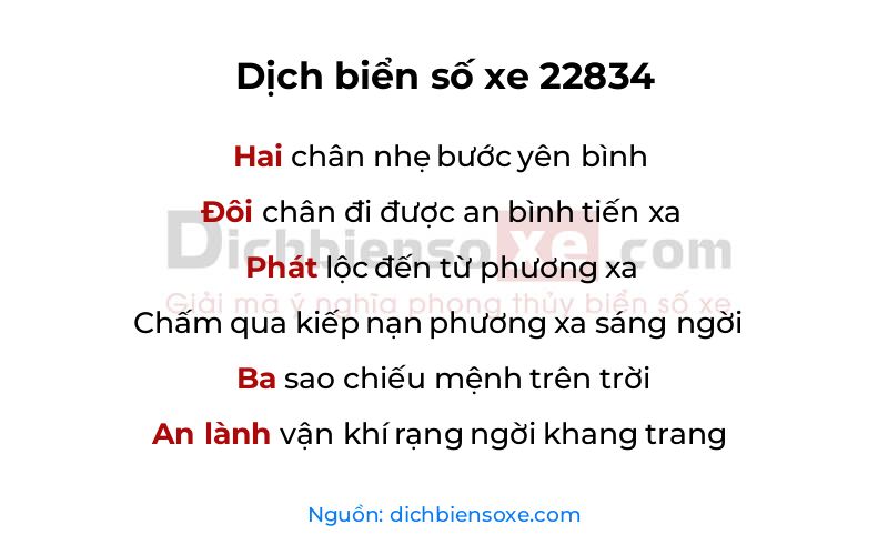 Dịch thơ biển số 22834