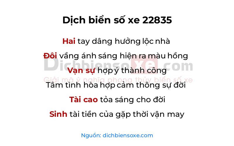Dịch thơ biển số 22835