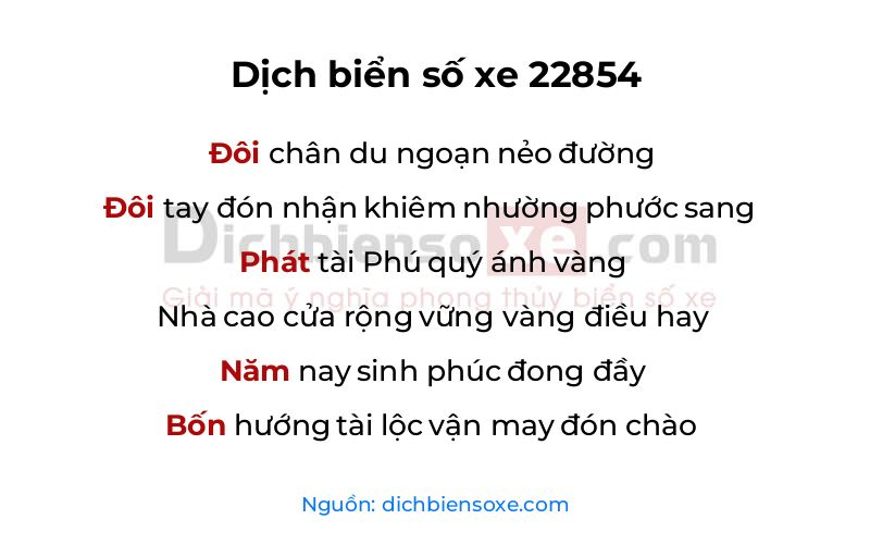 Dịch thơ biển số 22854
