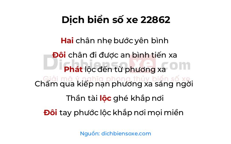 Dịch thơ biển số 22862