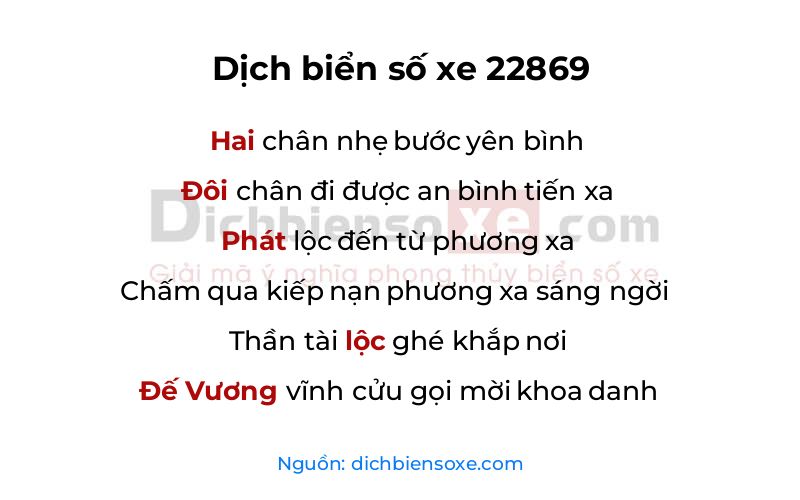 Dịch thơ biển số 22869
