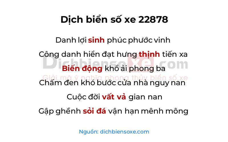 Dịch thơ biển số 22878
