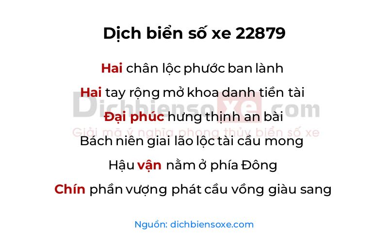 Dịch thơ biển số 22879