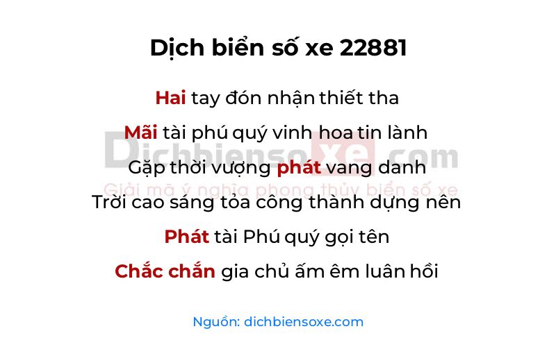 Dịch thơ biển số 22881