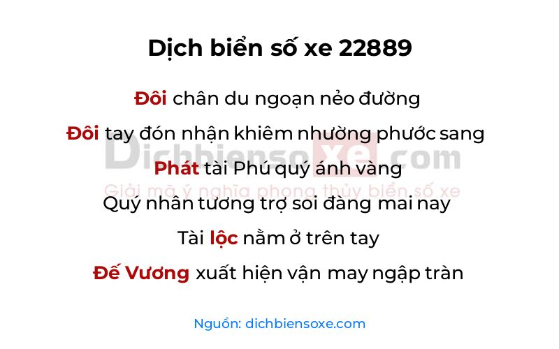 Dịch thơ biển số 22889