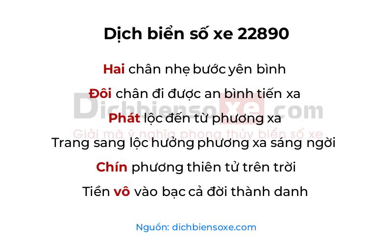 Dịch thơ biển số 22890