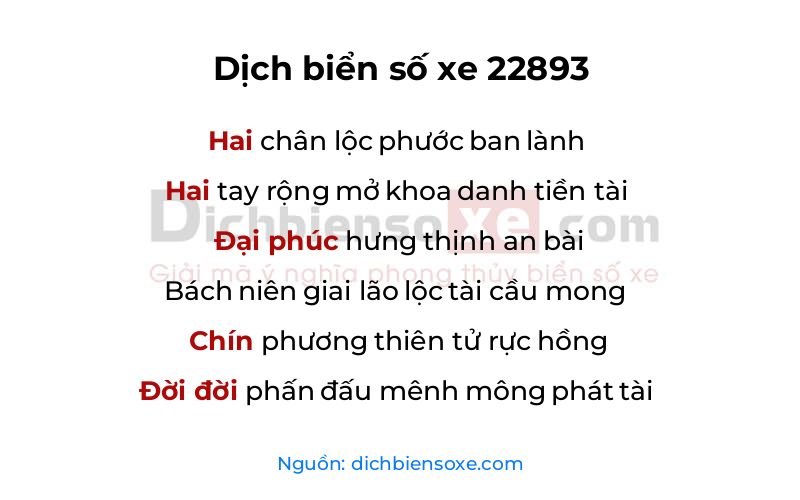 Dịch thơ biển số 22893