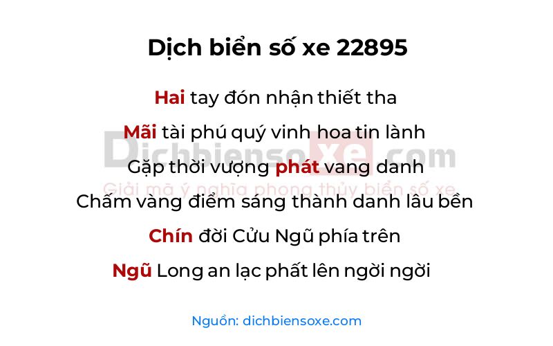 Dịch thơ biển số 22895