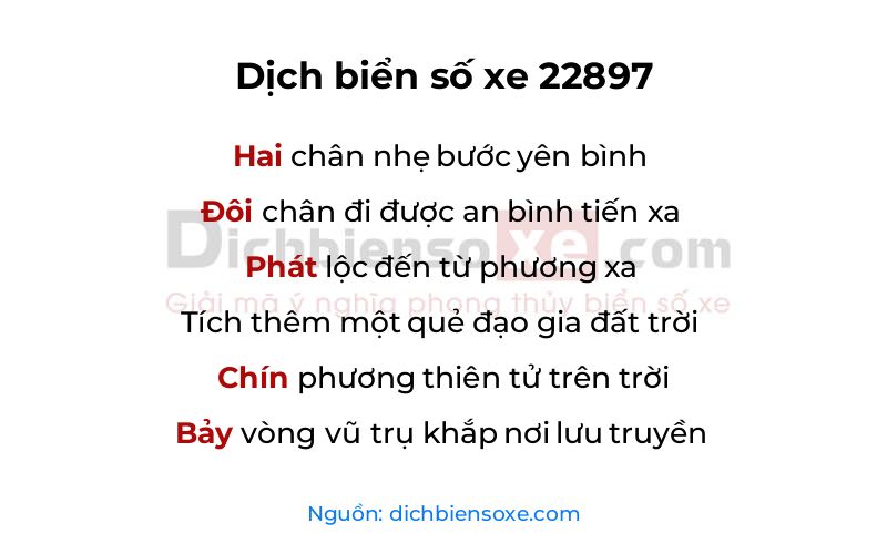 Dịch thơ biển số 22897