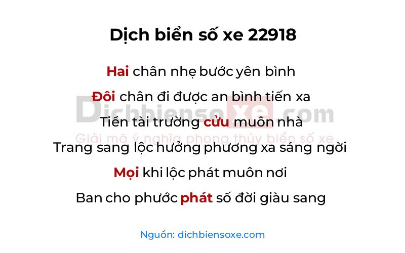 Dịch thơ biển số 22918
