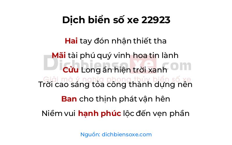 Dịch thơ biển số 22923