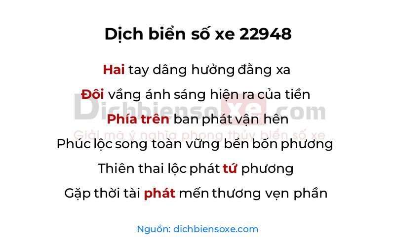 Dịch thơ biển số 22948