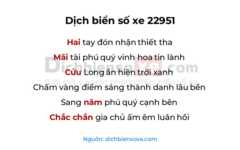 Dịch thơ biển số 22951