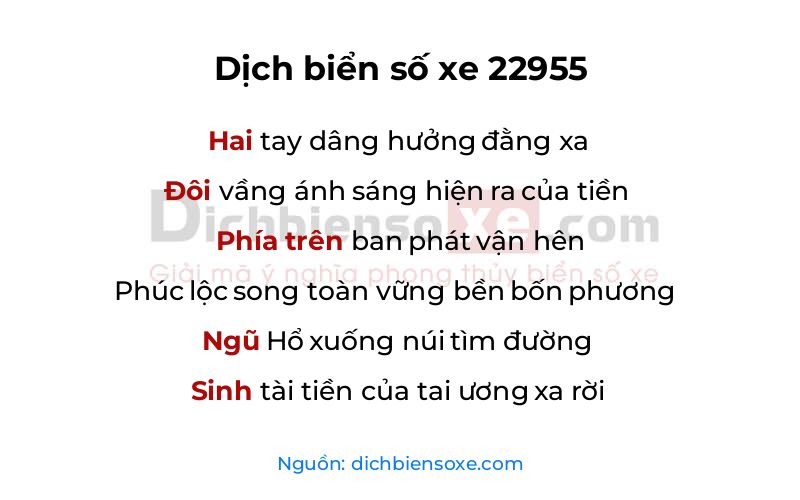 Dịch thơ biển số 22955