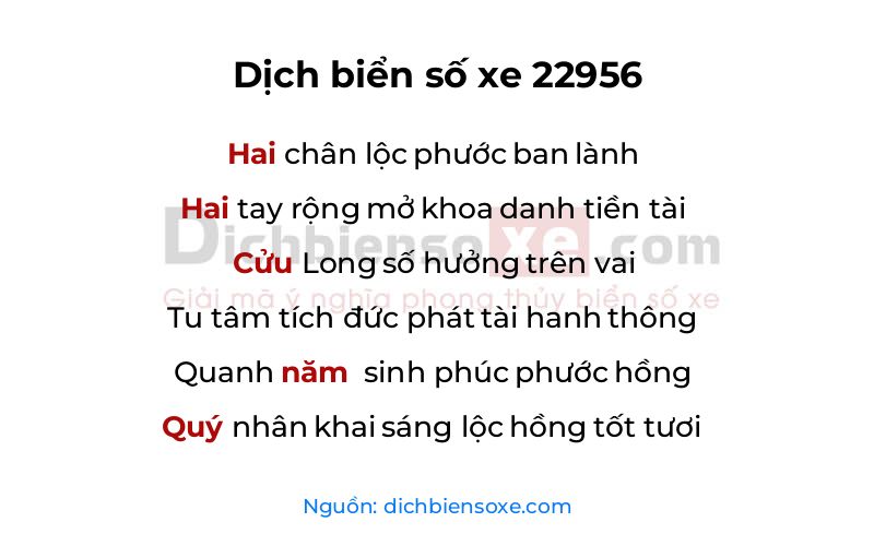 Dịch thơ biển số 22956