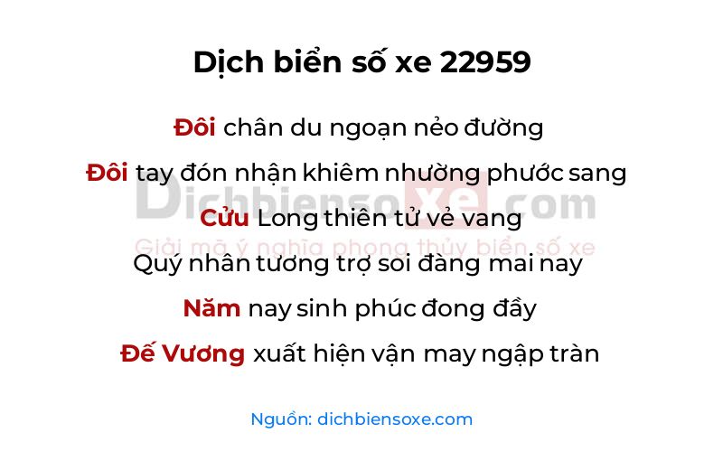 Dịch thơ biển số 22959