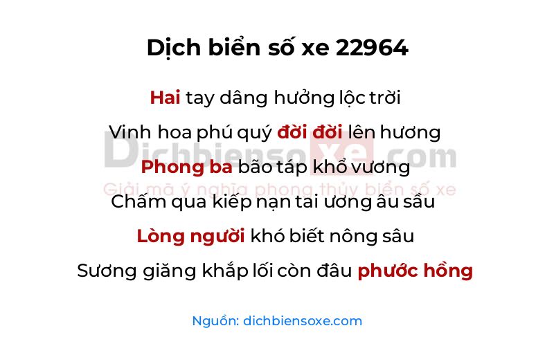 Dịch thơ biển số 22964