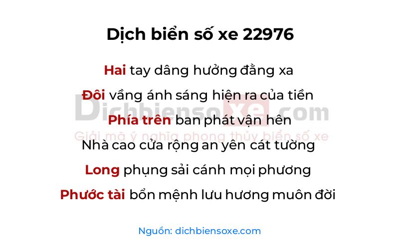 Dịch thơ biển số 22976