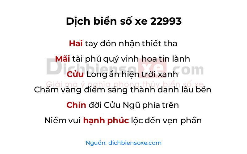 Dịch thơ biển số 22993