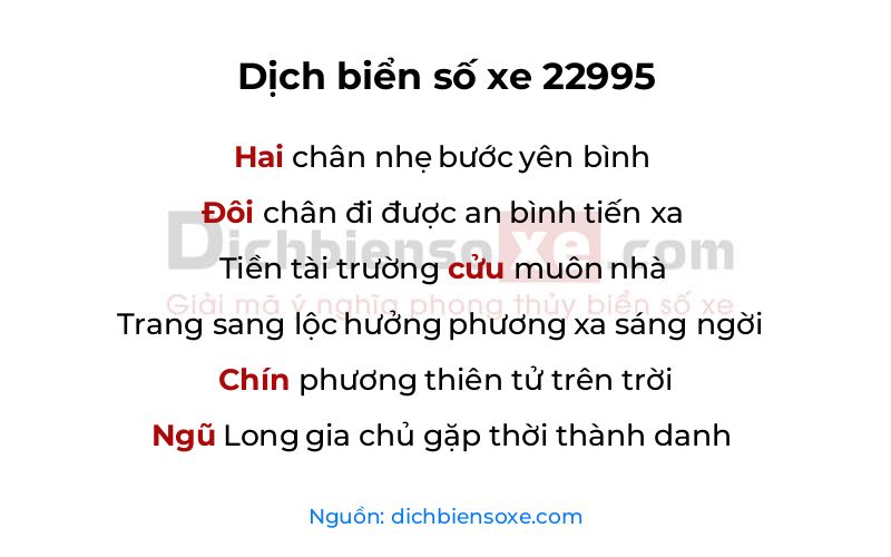 Dịch thơ biển số 22995