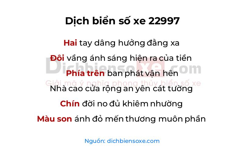 Dịch thơ biển số 22997