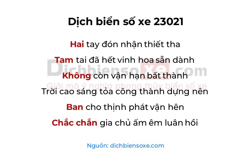 Dịch thơ biển số 23021