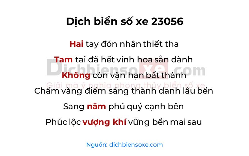 Dịch thơ biển số 23056
